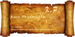 Kacz Priszcilla névjegykártya